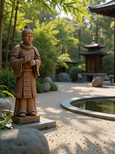 孟子卡牌，儒家代表人物，温文尔雅，手持竹简，金黄色边框，书院背景